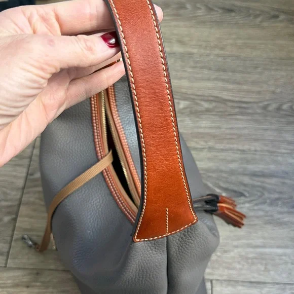 Dooney & Bourke Taupe and Coral Hobo Bag - Picture 11 of 16